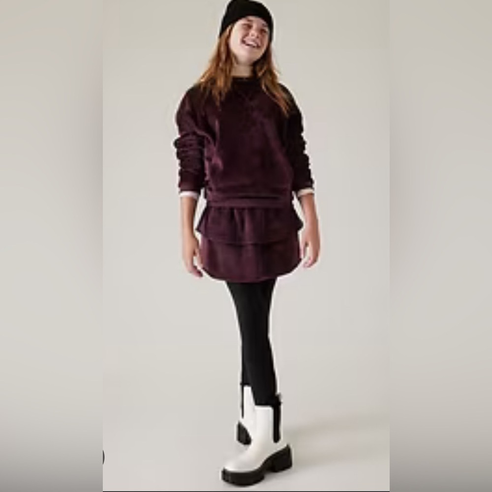 NWT Athleta Feelin Great Jupe Eggplant Fleece Skirt Size XXL/16.